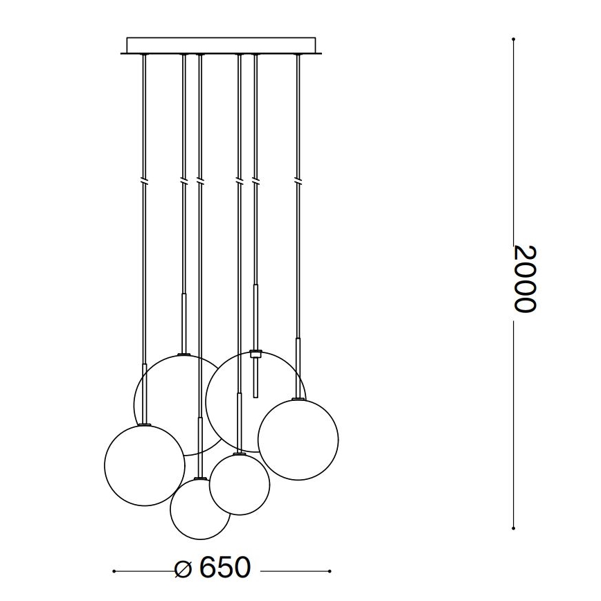 Ideal Lux - LED Pakabinamas sietynas EQUINOXE 6xG4/2W/230V diametras 65 cm blizgus chromas/permatoma