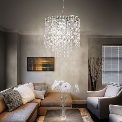Ideal Lux - LED krištolinis sietynas, kabinamas ant virvės EVASIONE 10xG9/3W/230V diametras 51 cm blizgus chromas