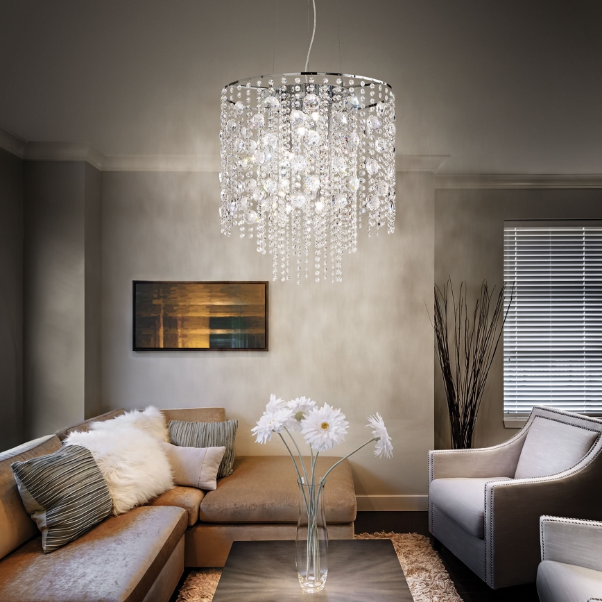 Ideal Lux - LED krištolinis sietynas, kabinamas ant virvės EVASIONE 10xG9/3W/230V diametras 51 cm blizgus chromas