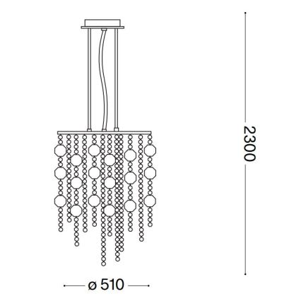 Ideal Lux - LED krištolinis sietynas, kabinamas ant virvės EVASIONE 10xG9/3W/230V diametras 51 cm blizgus chromas