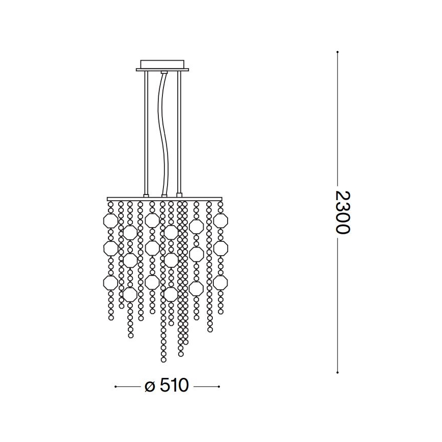 Ideal Lux - LED krištolinis sietynas, kabinamas ant virvės EVASIONE 10xG9/3W/230V diametras 51 cm blizgus chromas