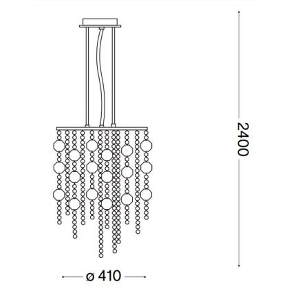 Ideal Lux - LED krištolinis sietynas, kabinamas ant virvės EVASIONE 8xG9/3W/230V diametras 41 cm blizgus chromas