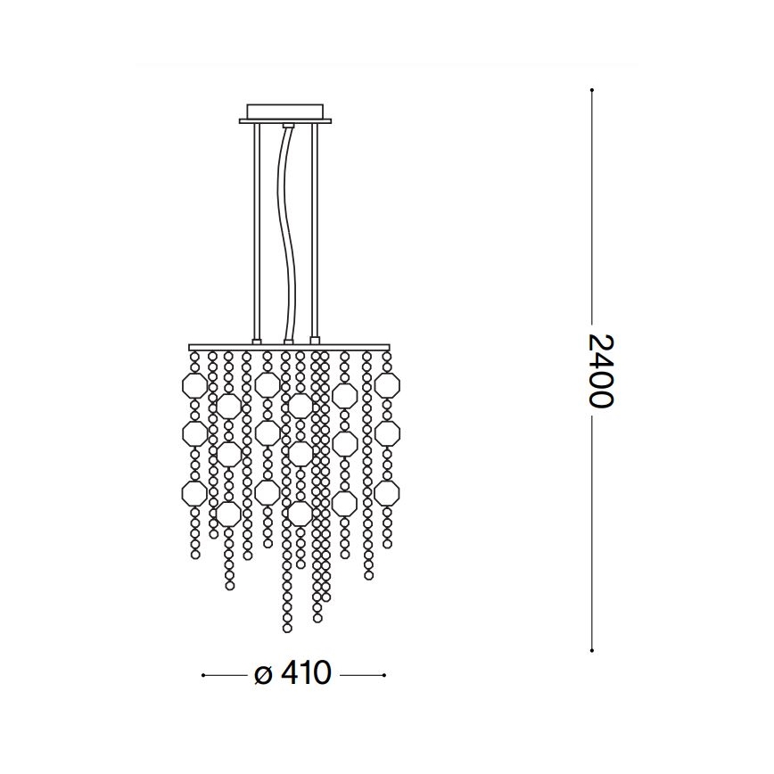 Ideal Lux - LED krištolinis sietynas, kabinamas ant virvės EVASIONE 8xG9/3W/230V diametras 41 cm blizgus chromas