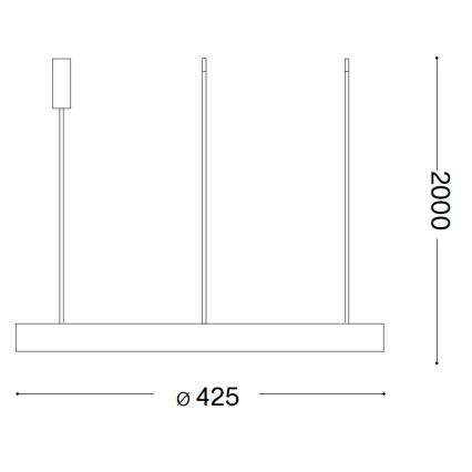 Ideal Lux - LED Pakabinamas sietynas GEMINI LED/38W/230V diametras 42,5 cm CRI 90 juoda