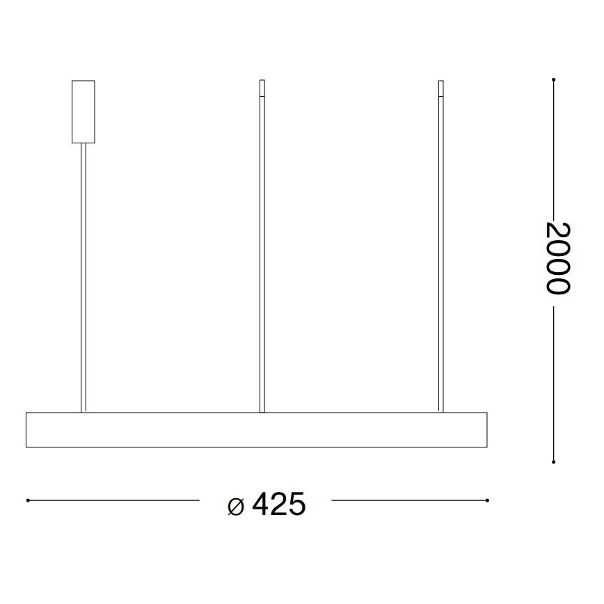 Ideal Lux - LED Pakabinamas sietynas GEMINI LED/38W/230V diametras 42,5 cm CRI 90 juoda