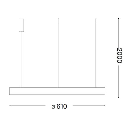 Ideal Lux - LED Pakabinamas sietynas GEMINI LED/48W/230V diametras 61 cm CRI 90 auksas