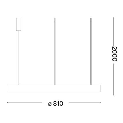 Ideal Lux - LED Pakabinamas sietynas GEMINI LED/59W/230V diametras 81 cm CRI 90 auksas