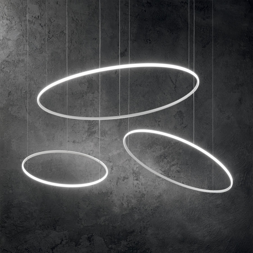 Ideal Lux - LED Pakabinamas sietynas HULAHOOP LED/28W/230V 3000K diametras 61 cm CRI 90 balta