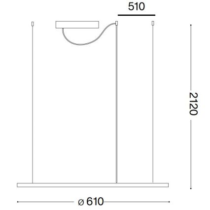Ideal Lux - LED Pakabinamas sietynas HULAHOOP LED/28W/230V 3000K diametras 61 cm CRI 90 balta