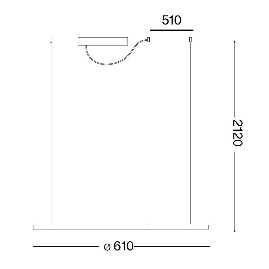 Ideal Lux - LED Pakabinamas sietynas HULAHOOP LED/28W/230V 3000K diametras 61 cm CRI 90 balta