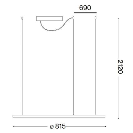 Ideal Lux - LED Pakabinamas sietynas HULAHOOP LED/39W/230V 3000K diametras 81,5 cm CRI 90 balta