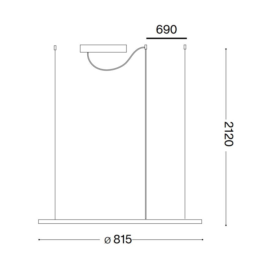 Ideal Lux - LED Pakabinamas sietynas HULAHOOP LED/39W/230V 3000K diametras 81,5 cm CRI 90 balta