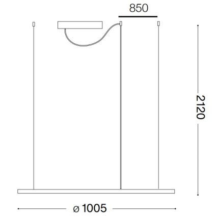 Ideal Lux - LED Pakabinamas sietynas HULAHOOP LED/46W/230V 3000K diametras 100 cm CRI 90 balta