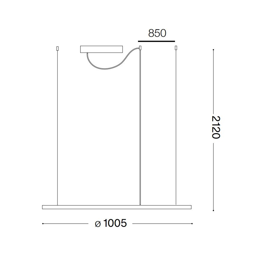 Ideal Lux - LED Pakabinamas sietynas HULAHOOP LED/46W/230V 3000K diametras 100 cm CRI 90 balta