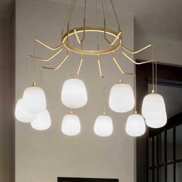 Ideal Lux - LED Pakabinamas sietynas KAROUSEL 10xG9/3W/230V diametras 82,5 cm žalvaris