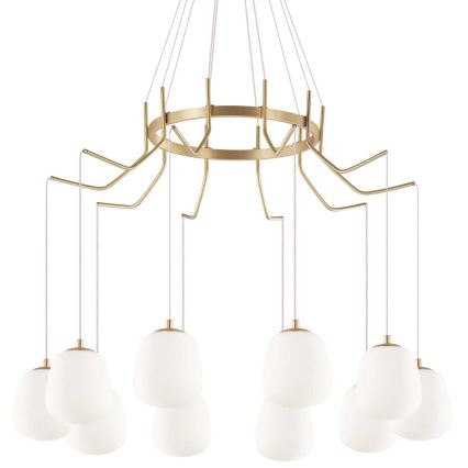 Ideal Lux - LED Pakabinamas sietynas KAROUSEL 10xG9/3W/230V diametras 82,5 cm žalvaris