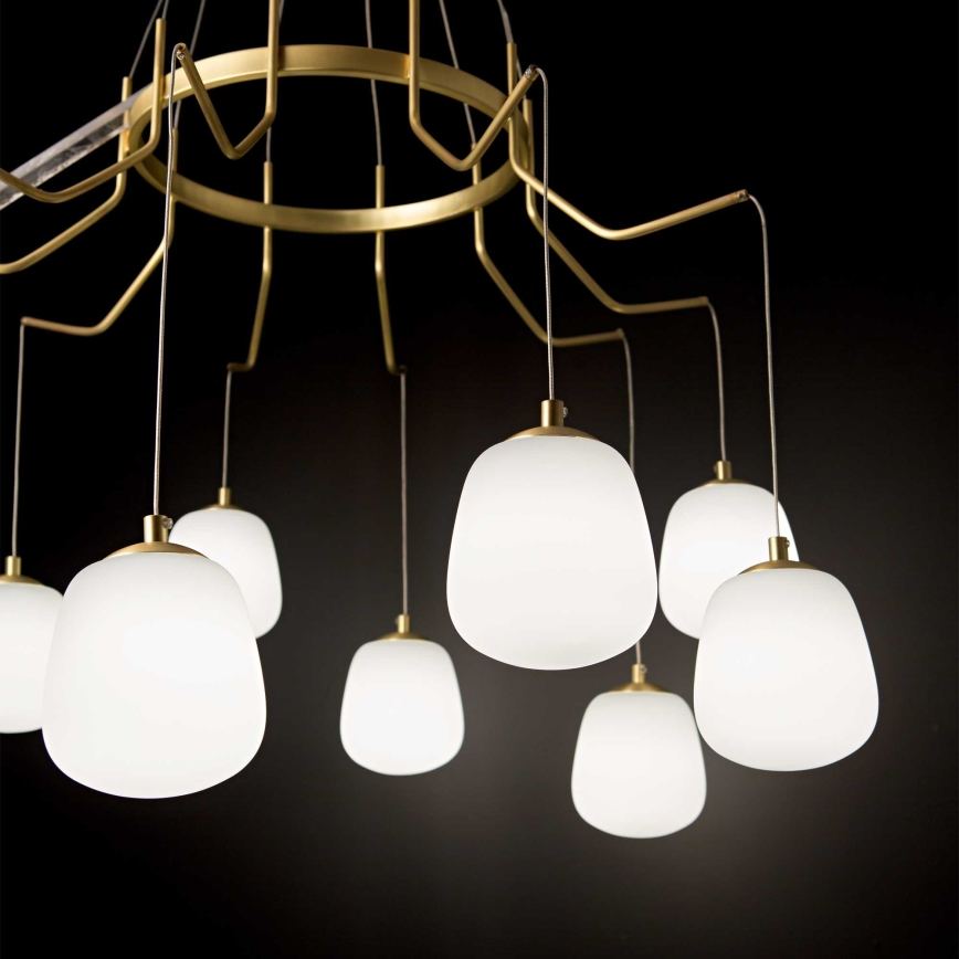 Ideal Lux - LED Pakabinamas sietynas KAROUSEL 10xG9/3W/230V diametras 82,5 cm žalvaris