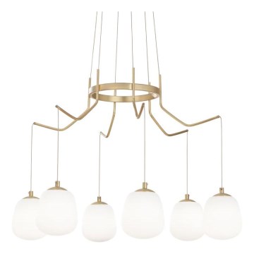 Ideal Lux - LED Pakabinamas sietynas KAROUSEL 6xG9/3W/230V diametras 72 cm žalvaris