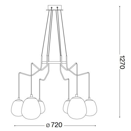 Ideal Lux - LED Pakabinamas sietynas KAROUSEL 6xG9/3W/230V diametras 72 cm žalvaris