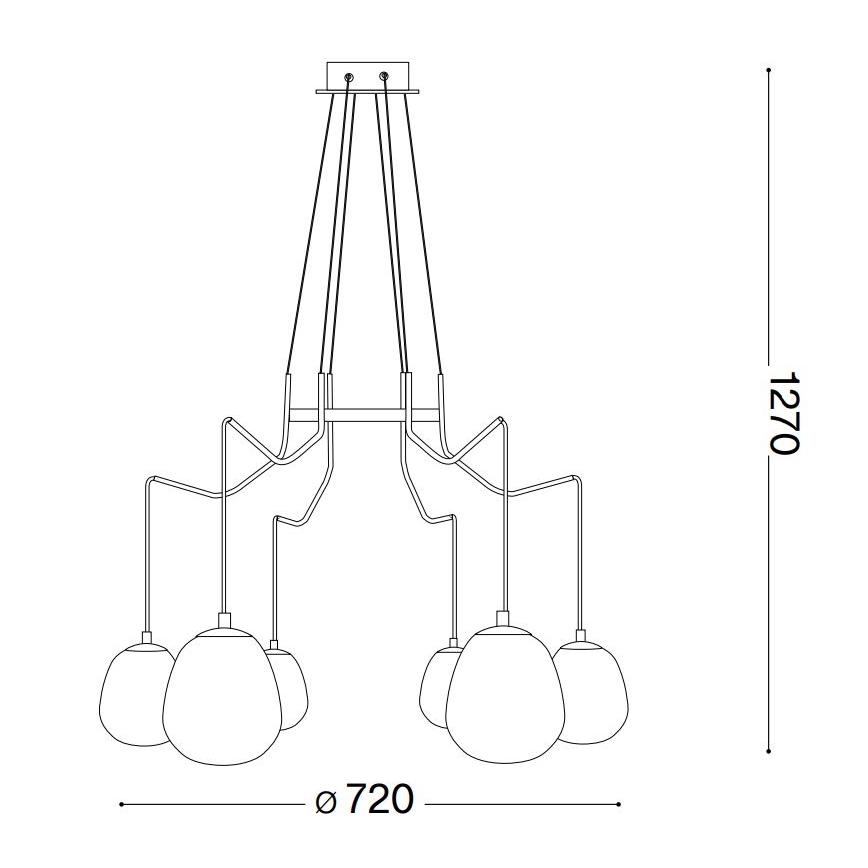 Ideal Lux - LED Pakabinamas sietynas KAROUSEL 6xG9/3W/230V diametras 72 cm žalvaris