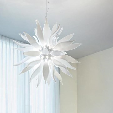 Ideal Lux - LED Pakabinamas sietynas LEAVES 12xG9/3W/230V diametras 80 cm balta