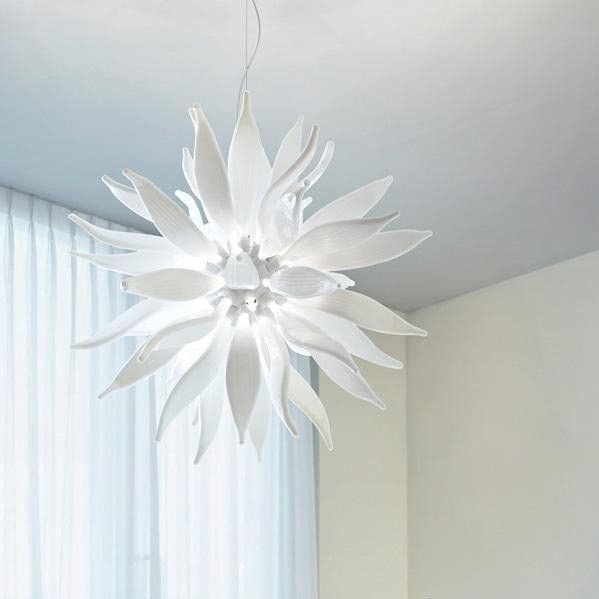 Ideal Lux - LED Pakabinamas sietynas LEAVES 12xG9/3W/230V diametras 80 cm balta