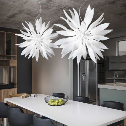 Ideal Lux - LED Pakabinamas sietynas LEAVES 12xG9/3W/230V diametras 80 cm balta