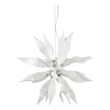 Ideal Lux - LED Pakabinamas sietynas LEAVES 8xG9/3W/230V diametras 63 cm balta