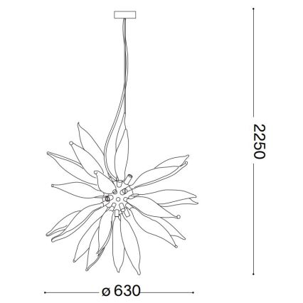 Ideal Lux - LED Pakabinamas sietynas LEAVES 8xG9/3W/230V diametras 63 cm balta