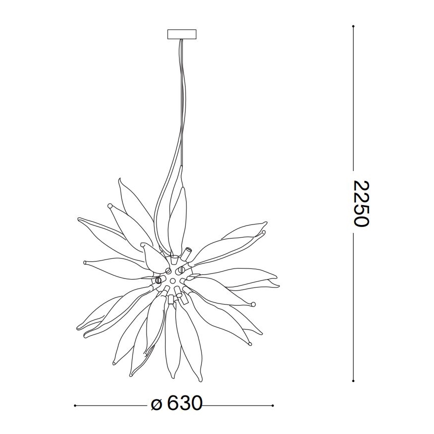 Ideal Lux - LED Pakabinamas sietynas LEAVES 8xG9/3W/230V diametras 63 cm balta