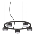 Ideal Lux - LED Pakabinamas sietynas MINOR 5xGX53/9W/230V diametras 50 cm juoda