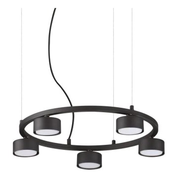 Ideal Lux - LED Pakabinamas sietynas MINOR 5xGX53/9W/230V diametras 50 cm juoda