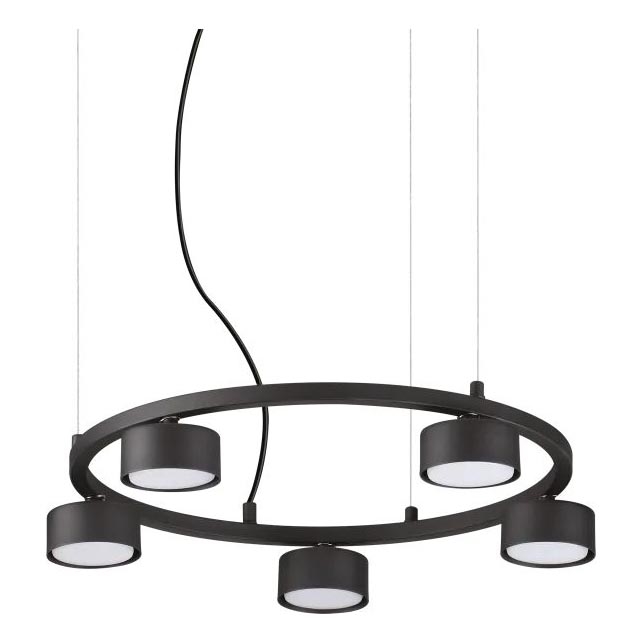 Ideal Lux - LED Pakabinamas sietynas MINOR 5xGX53/9W/230V diametras 50 cm juoda
