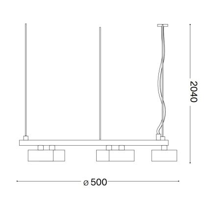 Ideal Lux - LED Pakabinamas sietynas MINOR 5xGX53/9W/230V diametras 50 cm juoda