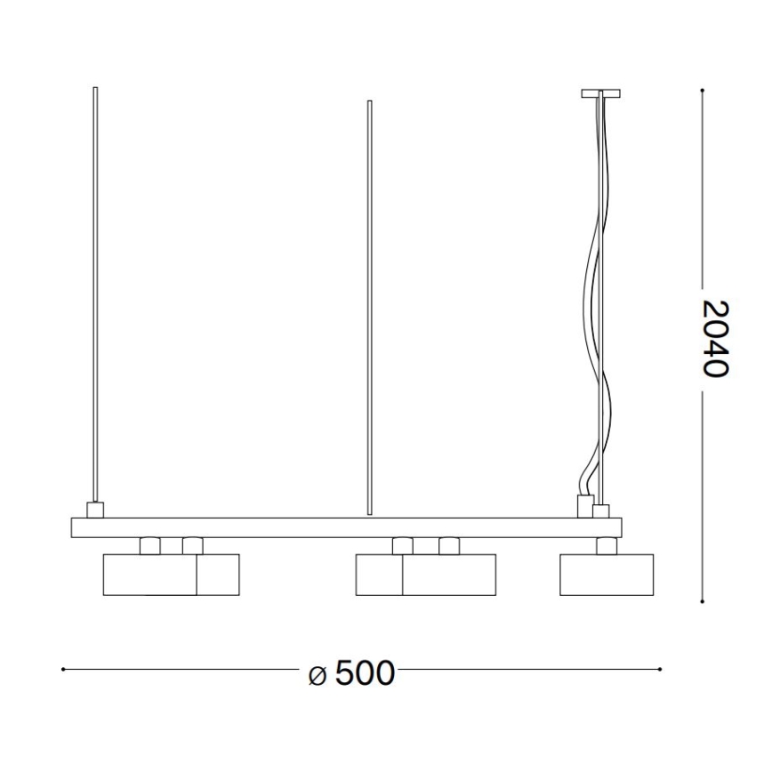 Ideal Lux - LED Pakabinamas sietynas MINOR 5xGX53/9W/230V diametras 50 cm juoda