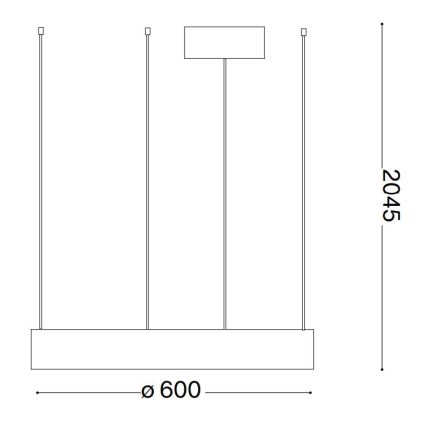Ideal Lux - LED Pakabinamas sietynas ORACLE LED/33W/230V 3000K diametras 60 cm CRI 90 juoda