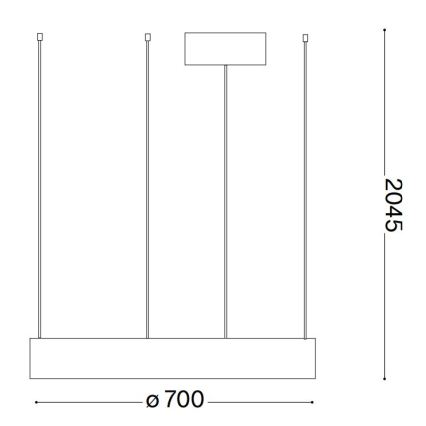 Ideal Lux - LED Pakabinamas sietynas ORACLE LED/35W/230V 3000K diametras 70 cm CRI 90 balta