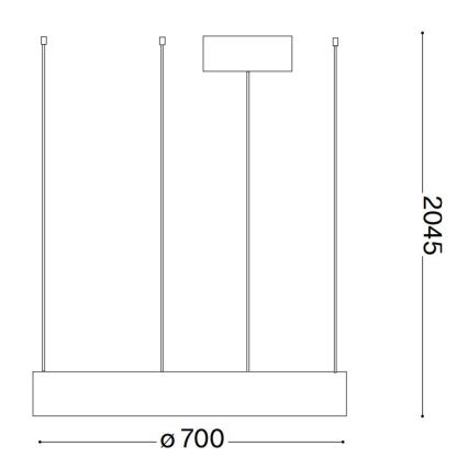 Ideal Lux - LED Pakabinamas sietynas ORACLE LED/35W/230V 3000K diametras 70 cm CRI 90 juoda