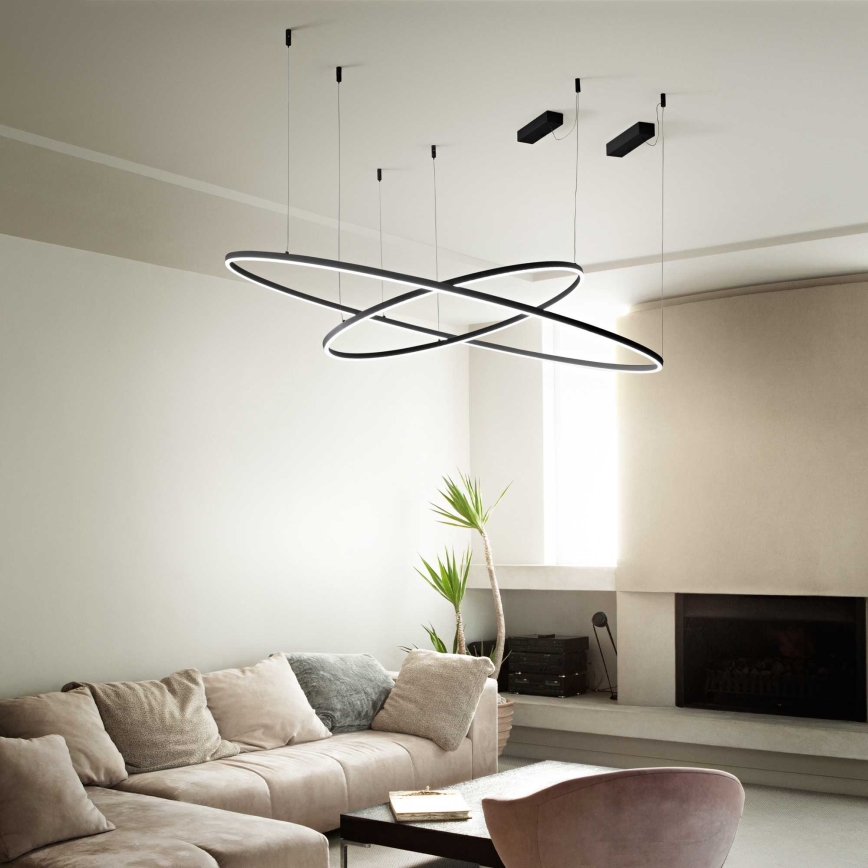 Ideal Lux - LED Pakabinamas sietynas ORACLE LED/89W/230V 3000K diametras 150 cm juoda