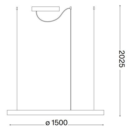 Ideal Lux - LED Pakabinamas sietynas ORACLE SLIM LED/29W/230V 2700K diametras 50 cm juoda