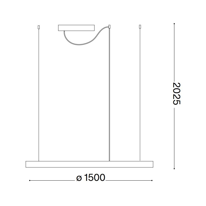Ideal Lux - LED Pakabinamas sietynas ORACLE SLIM LED/29W/230V 2700K diametras 50 cm juoda