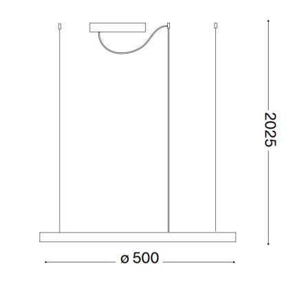 Ideal Lux - LED Reguliuojamas pakabinamas sietynas ORACLE SLIM LED/29W/230V 3000K diametras 50 cm balta