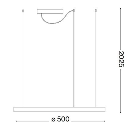 Ideal Lux - LED Reguliuojamas pakabinamas sietynas ORACLE SLIM LED/29W/230V 3000K diametras 50 cm juoda