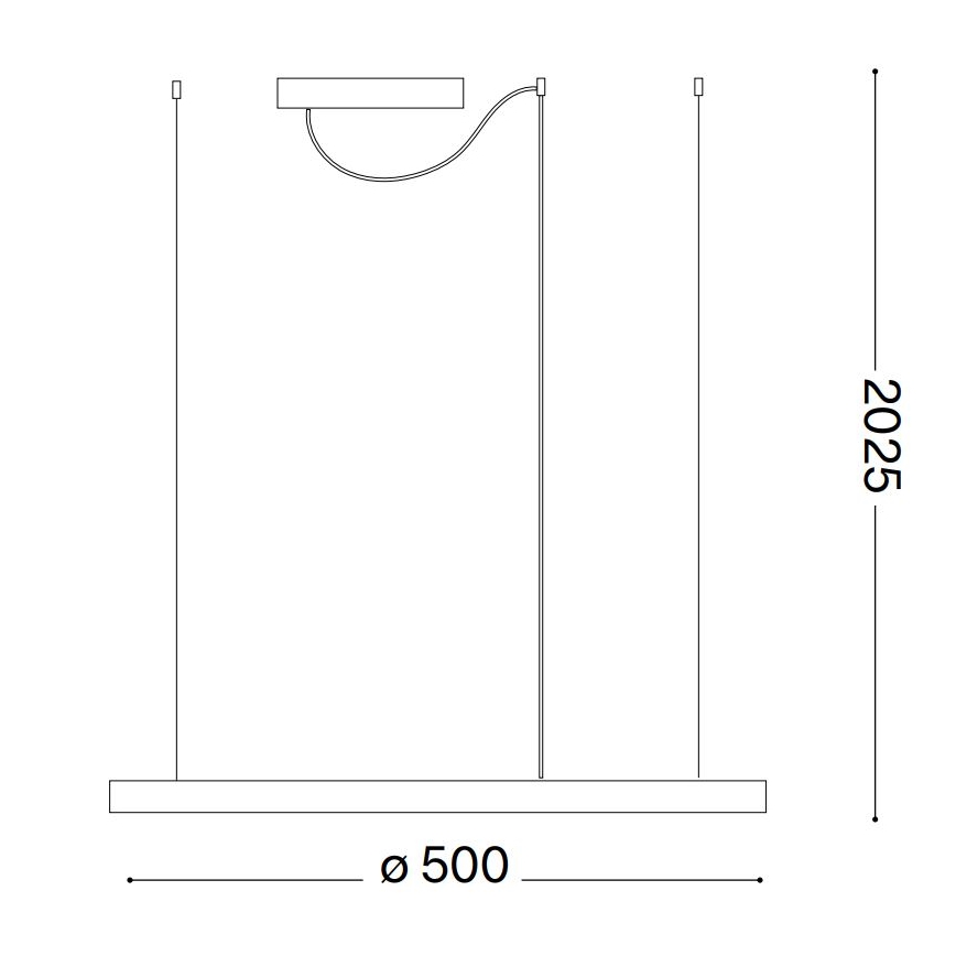 Ideal Lux - LED Reguliuojamas pakabinamas sietynas ORACLE SLIM LED/29W/230V 3000K diametras 50 cm juoda