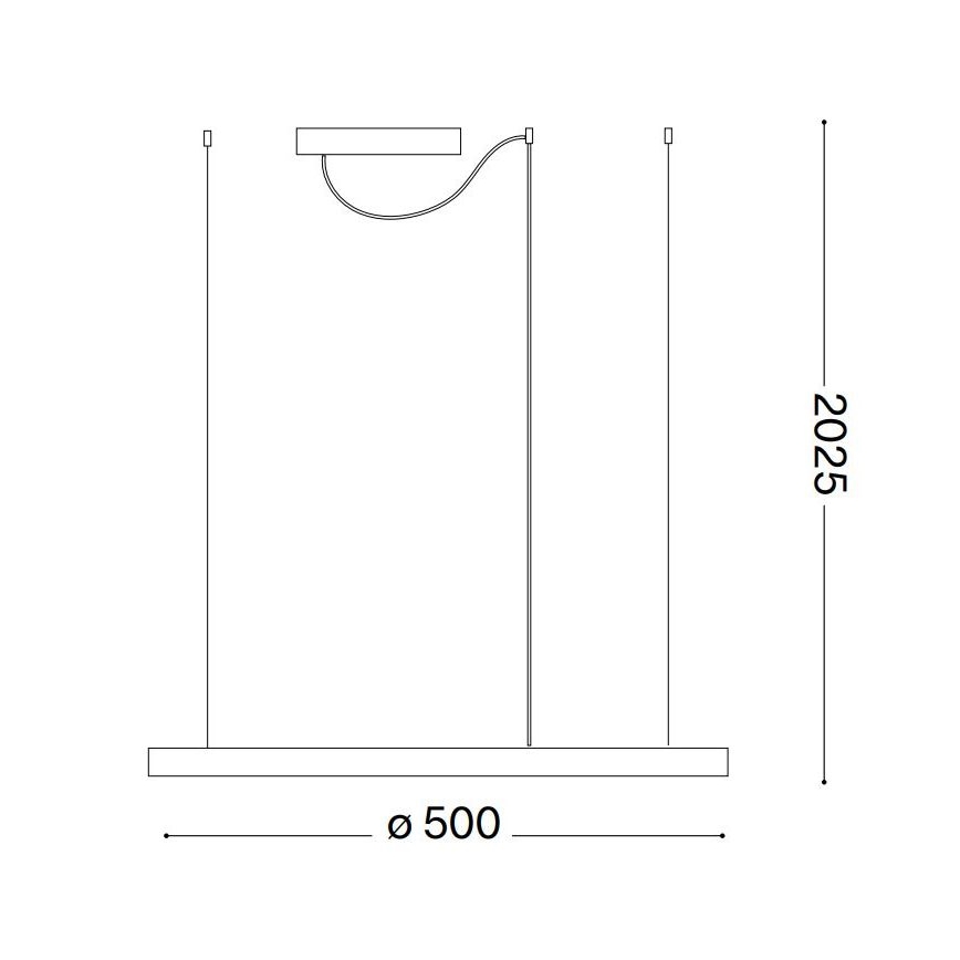 Ideal Lux - LED Pakabinamas sietynas ORACLE SLIM LED/32W/230V 3000K diametras 50 cm juoda