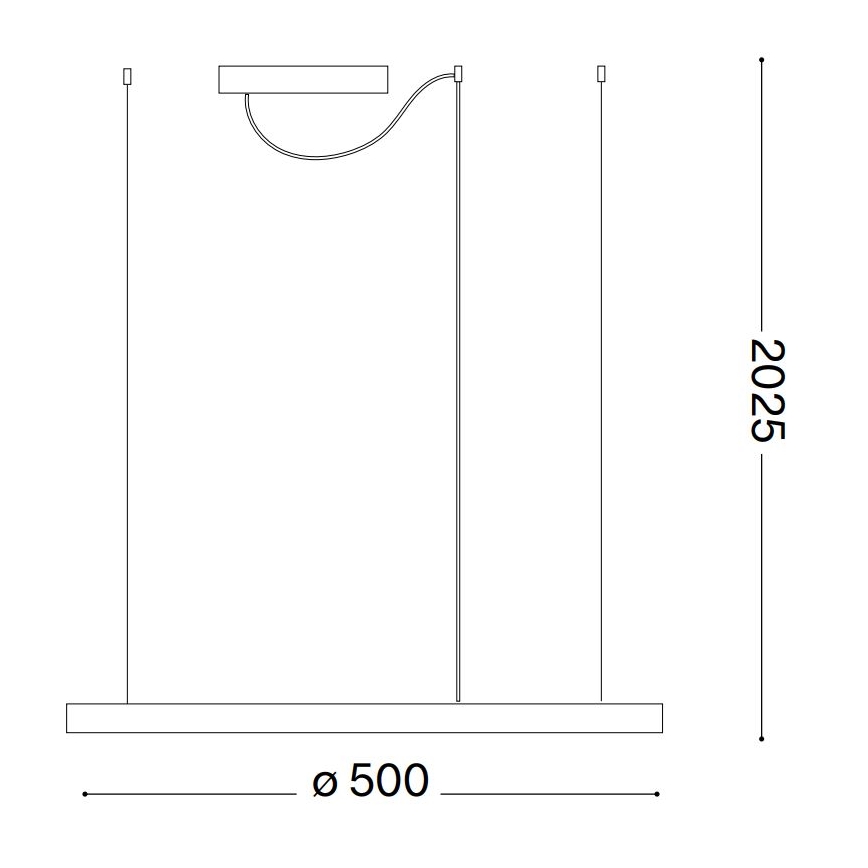 Ideal Lux - LED Pakabinamas sietynas ORACLE SLIM LED/32W/230V 4000K diametras 50 cm juoda