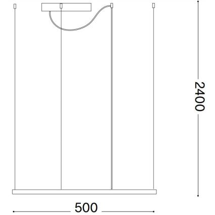 Ideal Lux - LED Pakabinamas sietynas ORACLE SLIM LED/33W/230V 3000K 50x50 cm juoda