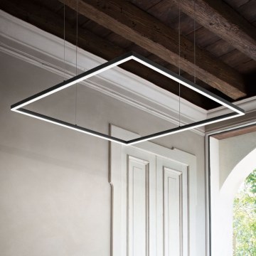 Ideal Lux - LED Pakabinamas sietynas ORACLE SLIM LED/41W/230V 3000K 70x70 cm juoda