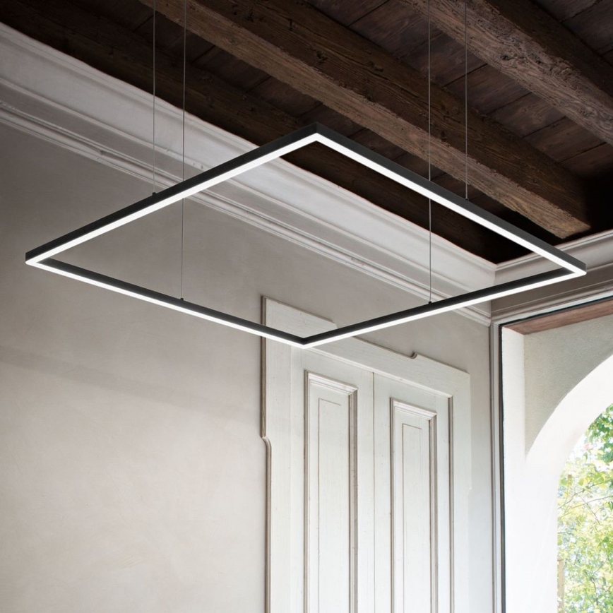 Ideal Lux - LED Pakabinamas sietynas ORACLE SLIM LED/41W/230V 3000K 70x70 cm juoda
