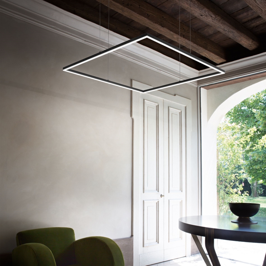 Ideal Lux - LED Pakabinamas sietynas ORACLE SLIM LED/41W/230V 3000K 70x70 cm juoda
